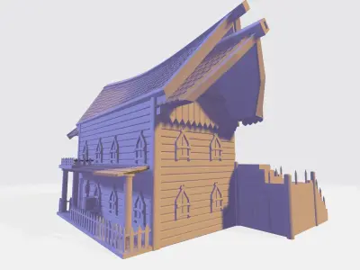 Two-storied Vikings house 3D print model