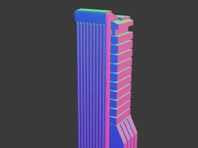 Cyberpunk 2077 buildings Free low-poly 3D model