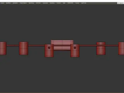 Aigle Ceiling Light 8 Low-poly 3D model