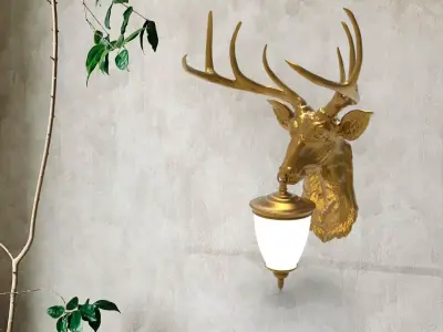 Reindeer Head Wall Lamp 3D print model