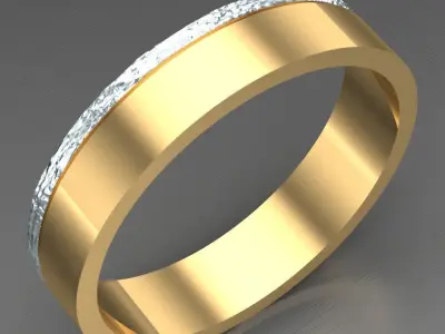 Light Gold Diamond Men Ring 2MR025 3D print model