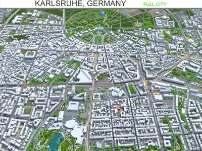 Karlsruhe City Germany Low-poly 3D model