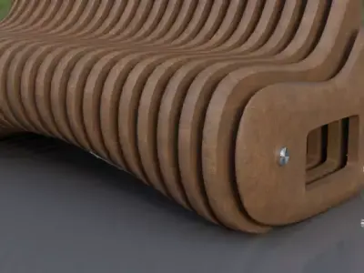 Ripple Bench 1 3D model