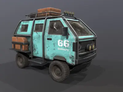 Stylish next generation van Low-poly 3D model