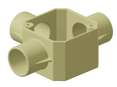 Plastic Premium Tee Junction Box Toy 3D model