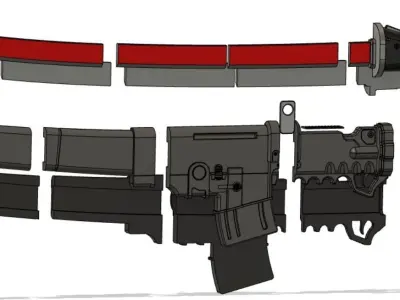 Cyberpunk Blade Katana 3D STL 3D print model