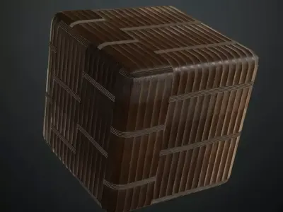 ark Walnut Weave Slatted Wood Panel PBR Seamless Texture