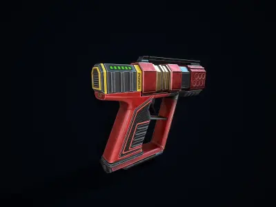 Laser Handgun Low-poly 3D model