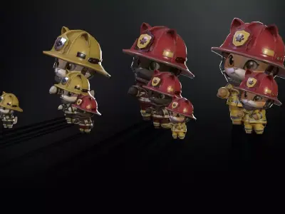 Cats8Pack2 Low-poly 3D model