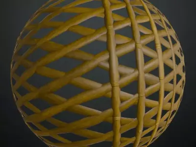 Woven Bamboo Wicker Pattern PBR Seamless Texture
