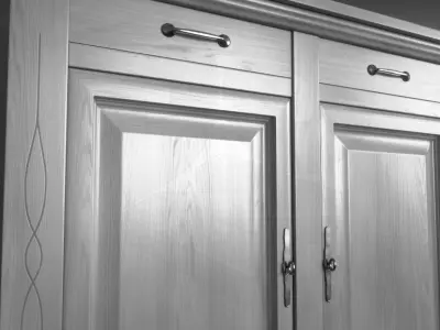 Sideboard wooden cabinet with two doors 3D model