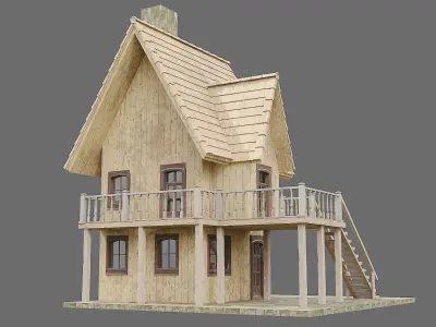 Wood Game Hause 3D model