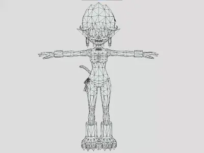 Primm - Tiger Skin - The Daughter Of Elman - Secret Of Mana Low-poly 3D model