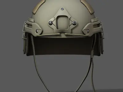 Helmet military combat fantasy scifi  Low-poly 3D model