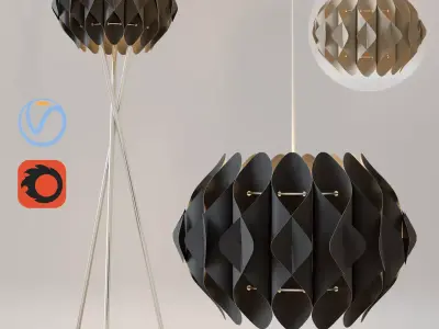  Chandelier and floor lamp AZZARDO RUBEN 3D model