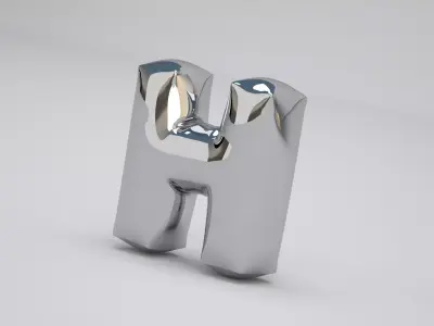 H Balloon Silver 3D model