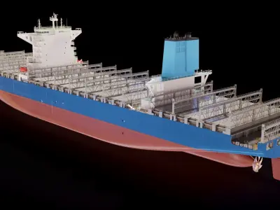 Large Container Ship High-Detail 3D model