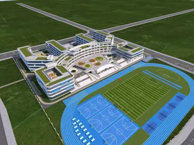 School Building 03 Low-poly 3D model