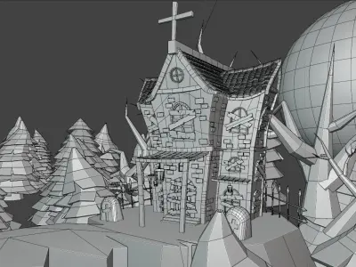 Ghost House Low-poly 3D model