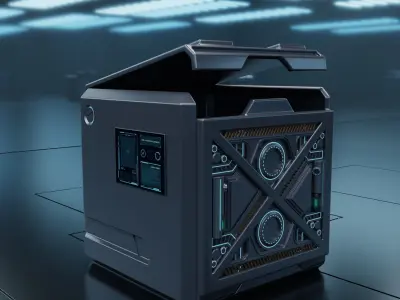 Scifi box 01 Low-poly 3D model