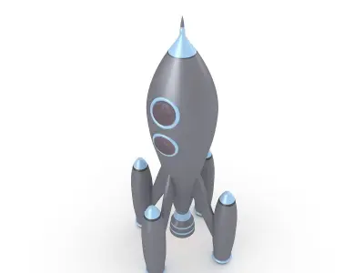 3D Retro Rocket 3D model