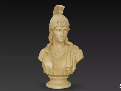Greek Goddess Athena Bust Low-poly 3D model