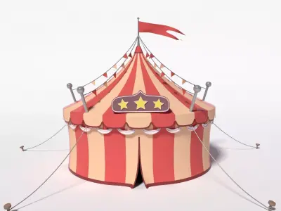 Circus Tent Low-poly 3D model