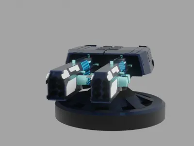 Sci Fi Futuristic Cannon Low-poly 3D model