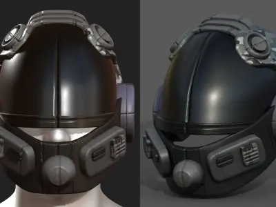 Helmet scifi fantasy futuristic technology cyborg  Low-poly 3D model purchase