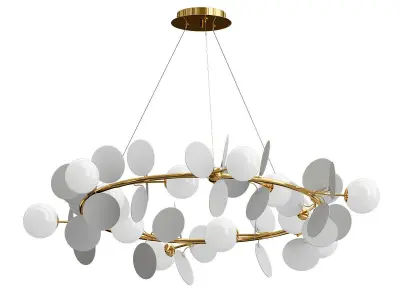 Matisse collection circular chandelier with gold balls 3D model