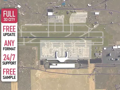 Nanning - 3D Airport Model Low-poly 3D model