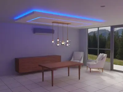 Golden pendant 3D model buy