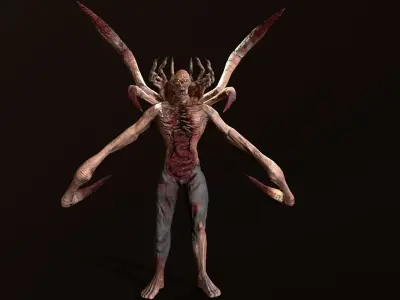 Mutant2 demon with long claws Low-poly 3D model
