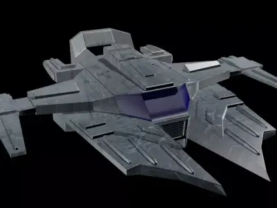 Futuristic Space Fighter Ship PBR 3D Model 3D model