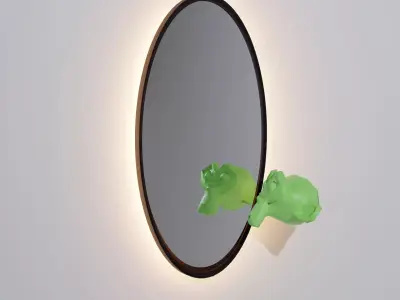 Round mirror  Free low-poly 3D model