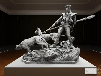 Art Museum Gallery Interior 8 - Textured - UE5 - Blender Low-poly 3D model