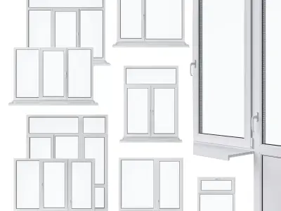Window Set 1 double hung 3D model