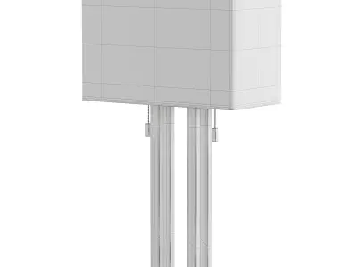 Possini Euro Design Brushed Nickel Rectangle Table Lamp Low-poly 3D model