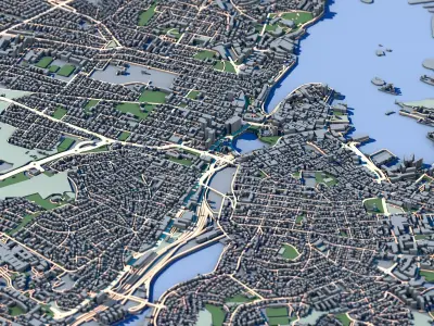 Stavanger City Norway Norwegian Coastal City  3D model