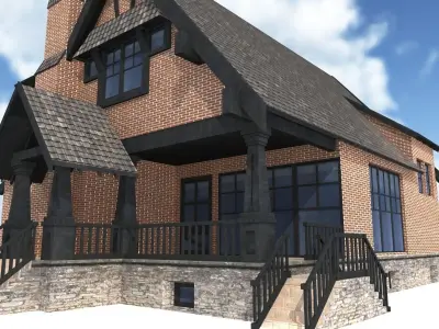 Country Low Poly House 3 Low-poly 3D model