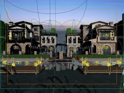 Exterior House With Landscape 3D model