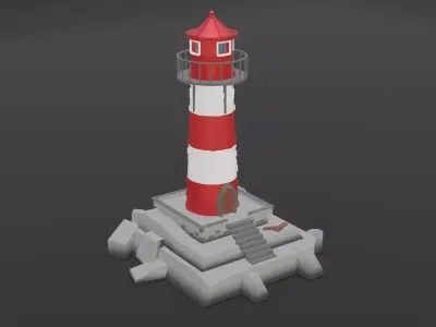 Low Poly Lighthouse Low-poly 3D model buy