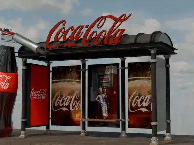 coca cola bus station 3D model