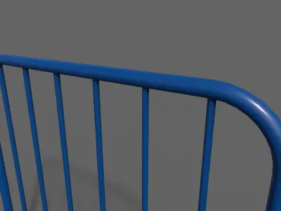 PBR Pedestrian Guard Rail Blue V2 Low-poly 3D model