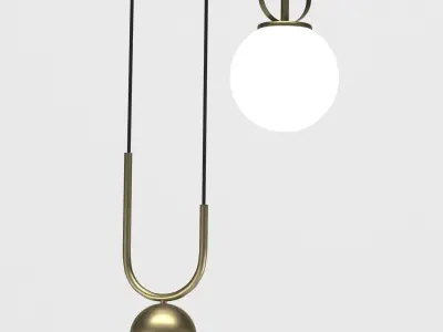 Lamp 1 modern brass pendant light 3D model
