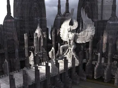 Ancient deity Steampunk Emperor Towers 3D model