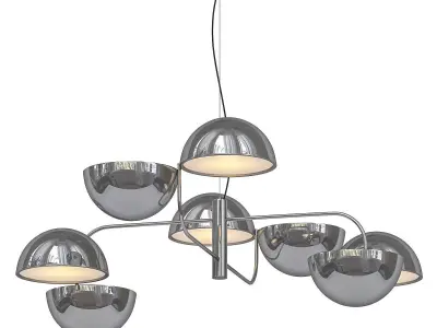 Elisabeth chrome chandelier with six lights 3D model