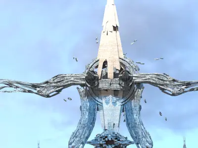 interstellar Sci fi pharaoh Archway station Low-poly 3D model