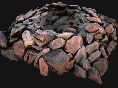Coal Deposits for Mine Rocks and Ore Low-poly 3D model