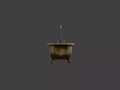 Rustic Repose Bathtub Low-poly 3D model